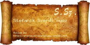 Stefanik Szerénusz névjegykártya